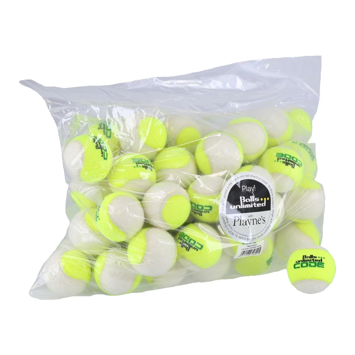 Balls Unlimited Tennisbälle Code Green (drucklos) Gelb/weiss 60er Beutel 3 Balls Unlimited Tennisbälle Code Green (drucklos) Gelb/weiss 60er Beutel