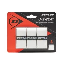 Dunlop Overgrip U Sweat 0.5mm (feuchtigkeitsabsorbierend, Griffig) Weiss - 3 Stück