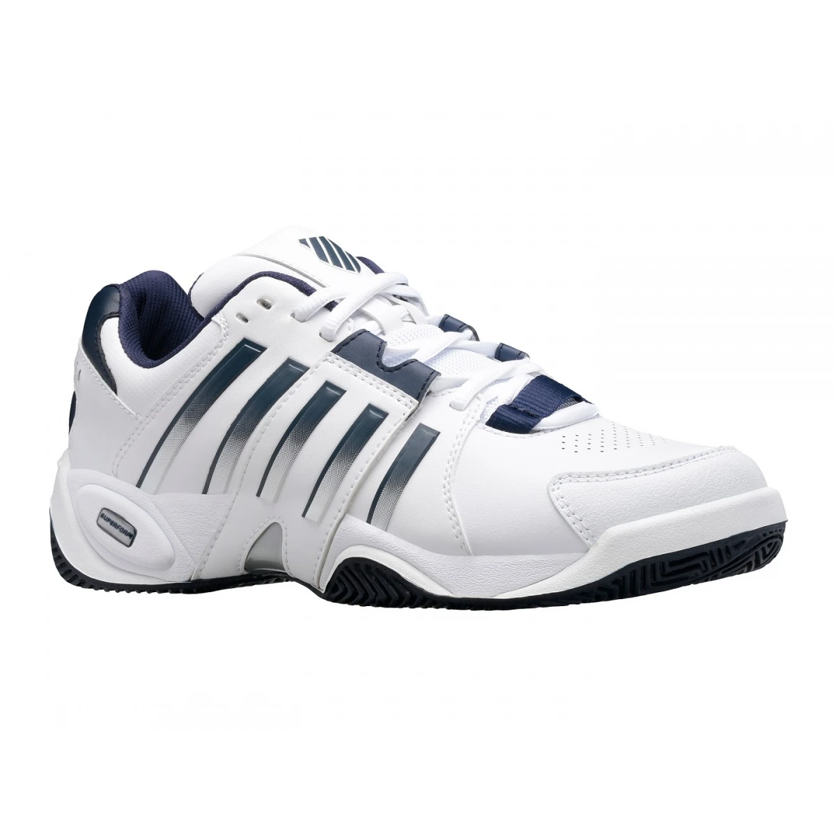 KSwiss Tennisschuhe Accomplish IV Allcourt (Stabil) Weiss/peacoatblau Herren 3 KSwiss Tennisschuhe Accomplish IV Allcourt (Stabil) Weiss/peacoatblau Herren