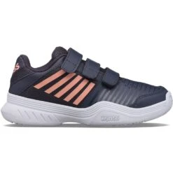 KSwiss Tennisschuhe Court Express Klett Allcourt Blaugrau/pfirsisch Kleinkinder -TENNISTOWN Verkäufe KSwiss 56610 034 Court Express Klett Schuh 1024x1024 1