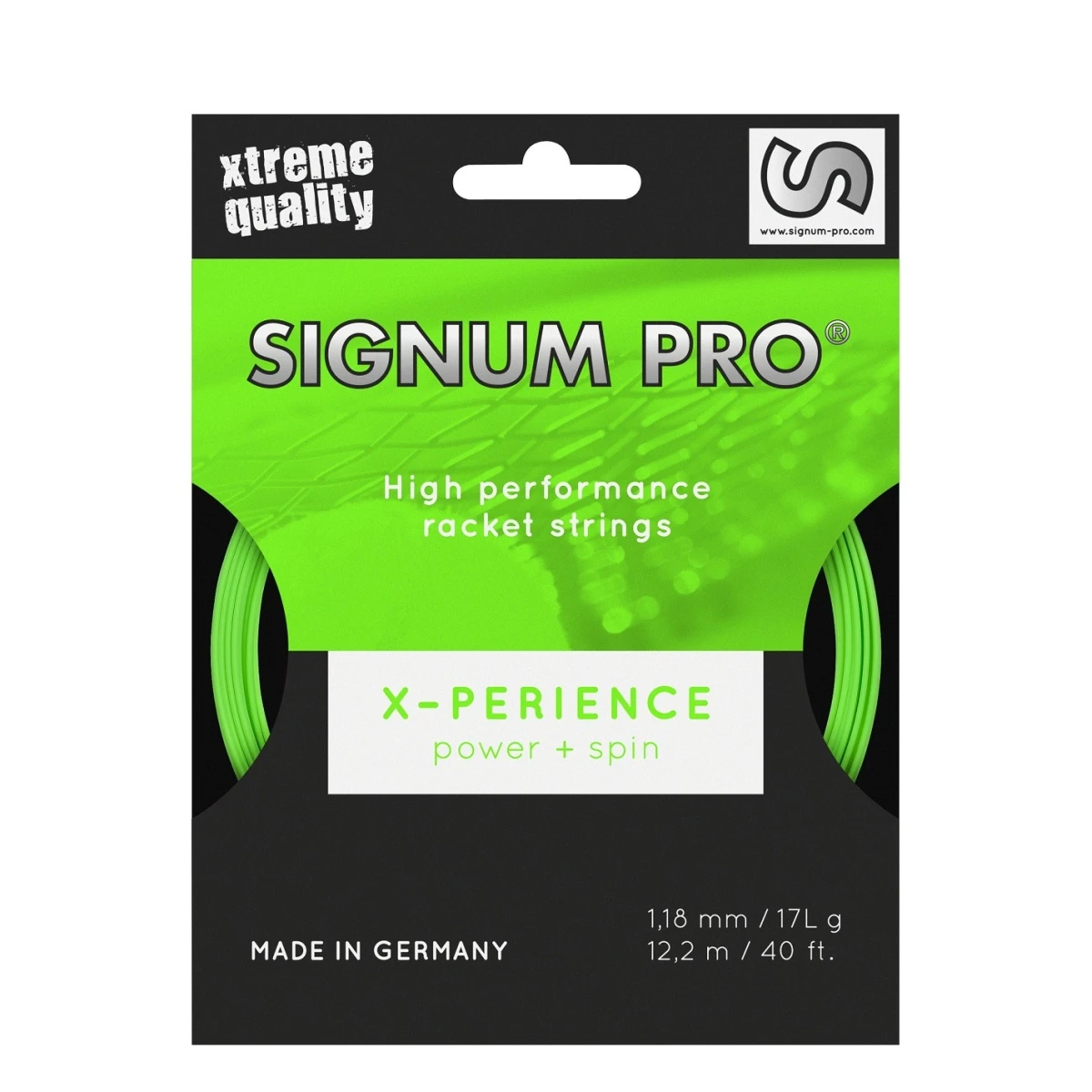 Besaitung Mit Tennissaite Signum Pro X-perience (Haltbarkeit+Spin) Grün 4 Besaitung Mit Tennissaite Signum Pro X-perience (Haltbarkeit+Spin) Grün – Bild 2