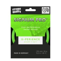 Besaitung Mit Tennissaite Signum Pro X-perience (Haltbarkeit+Spin) Grün 8 Besaitung Mit Tennissaite Signum Pro X-perience (Haltbarkeit+Spin) Grün -TENNISTOWN Verkäufe Signum Pro 100637 X perience 130 1220m 1200x1200 1