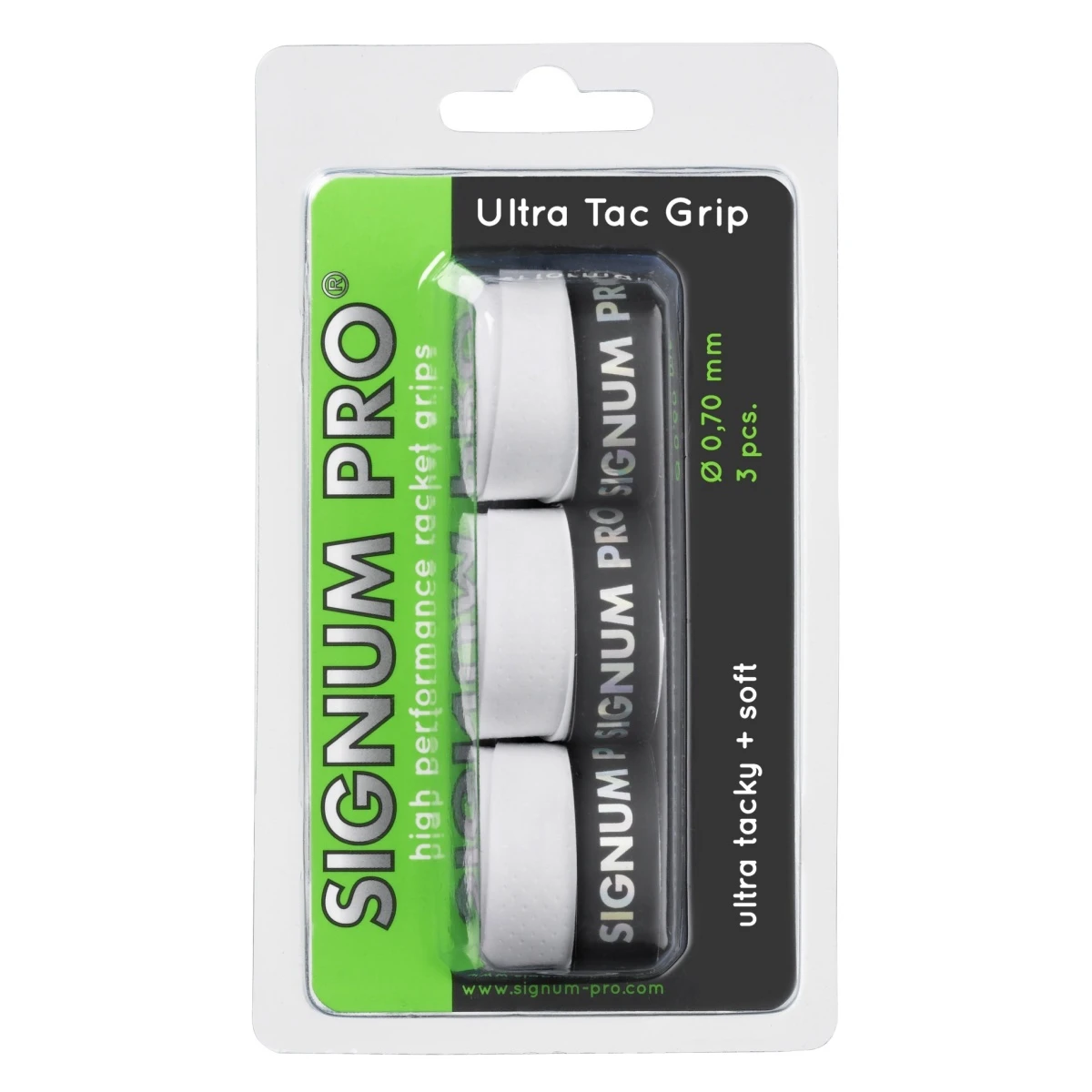 Signum Pro Overgrip UltraTac 0.70mm Weiss 3er 3 Signum Pro Overgrip UltraTac 0.70mm Weiss 3er