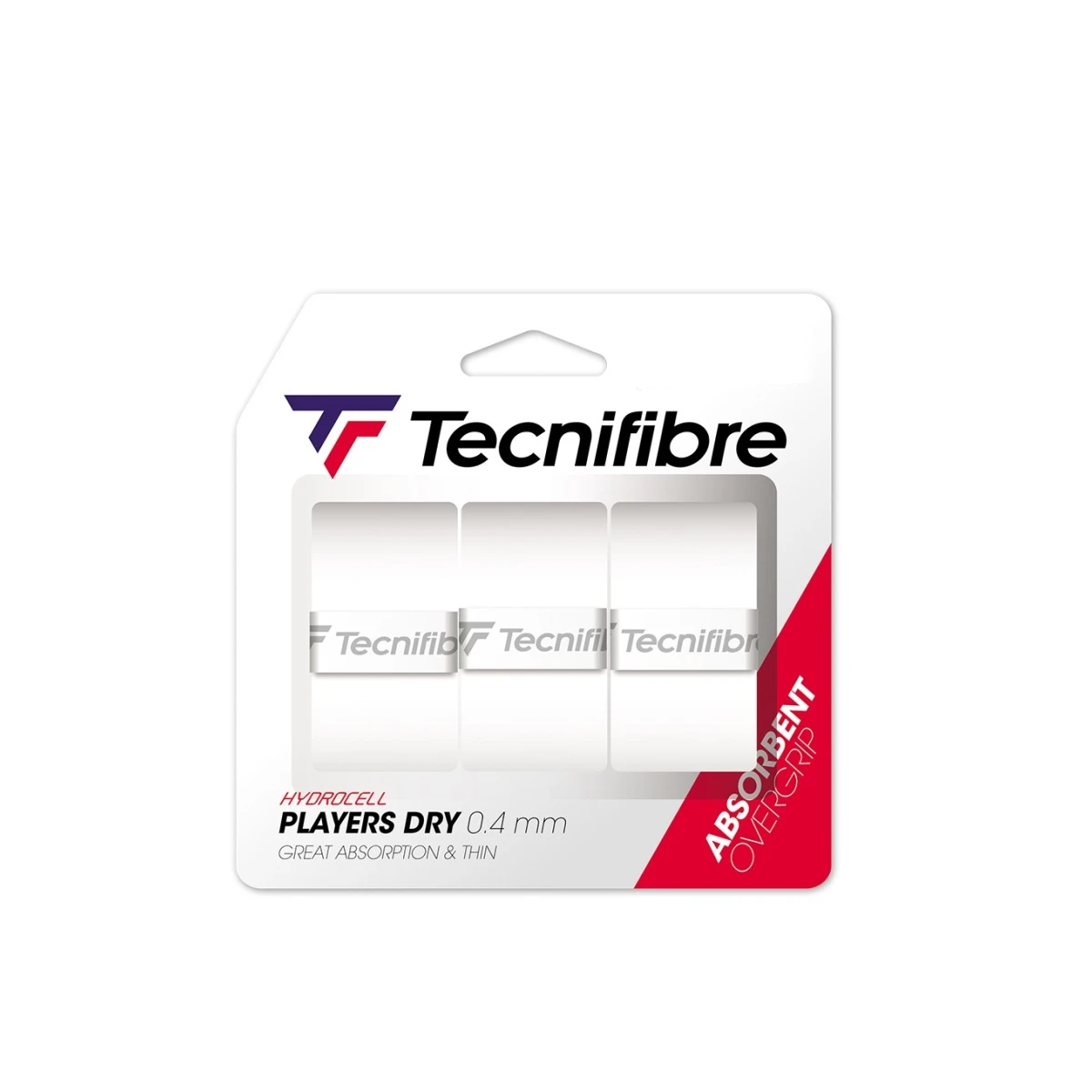 Tecnifibre Overgrip Players Dry 0.4mm (Schweissabsorption, Dünn) Weiss 3er 3 Tecnifibre Overgrip Players Dry 0.4mm (Schweissabsorption, Dünn) Weiss 3er