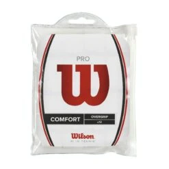 Wilson Overgrip Pro 0.6mm (Komfort/glatt/leicht Haftend) Weiss 12er Clip-Beutel