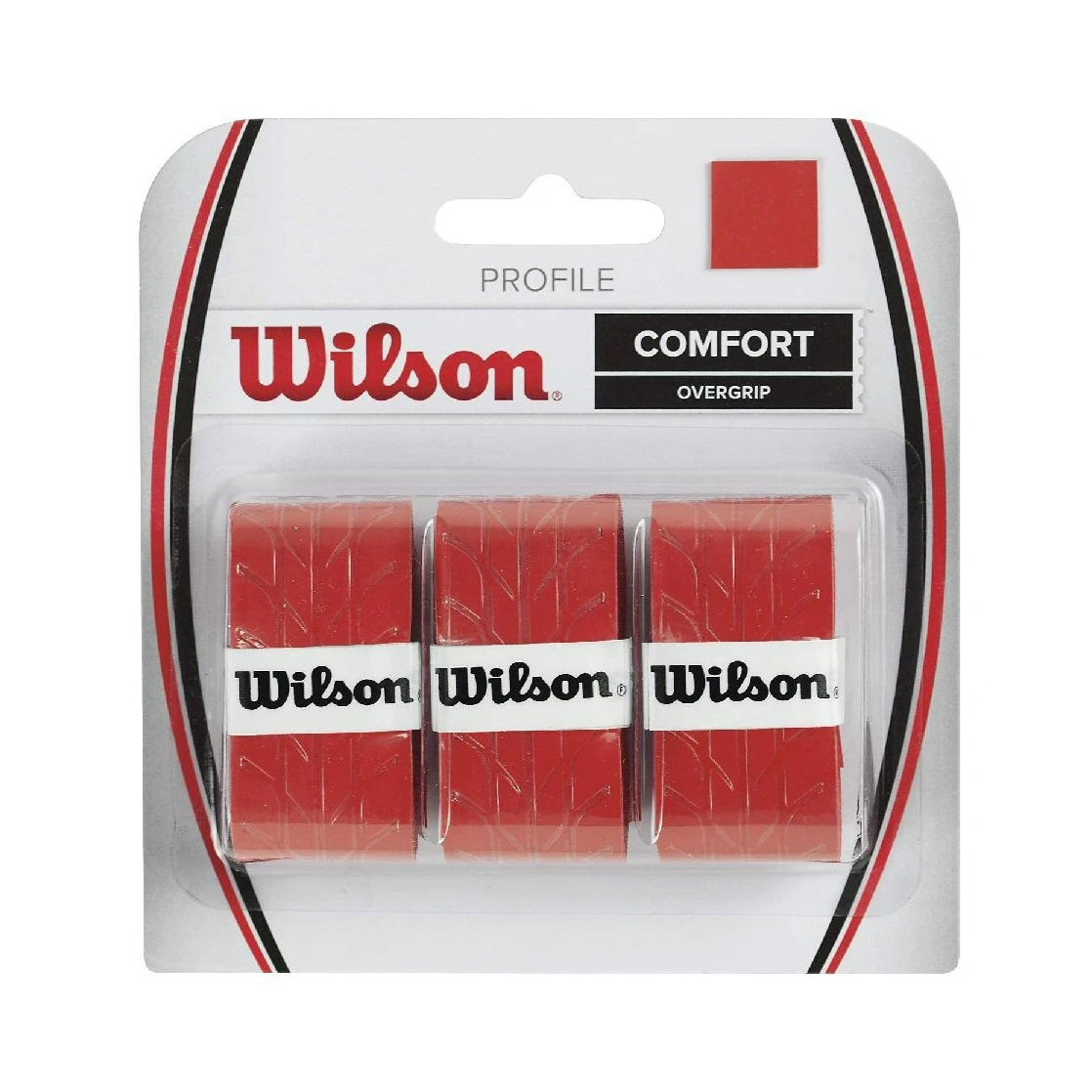 Wilson Overgrip Profile 0.6mm Rot 3er 3 Wilson Overgrip Profile 0.6mm Rot 3er