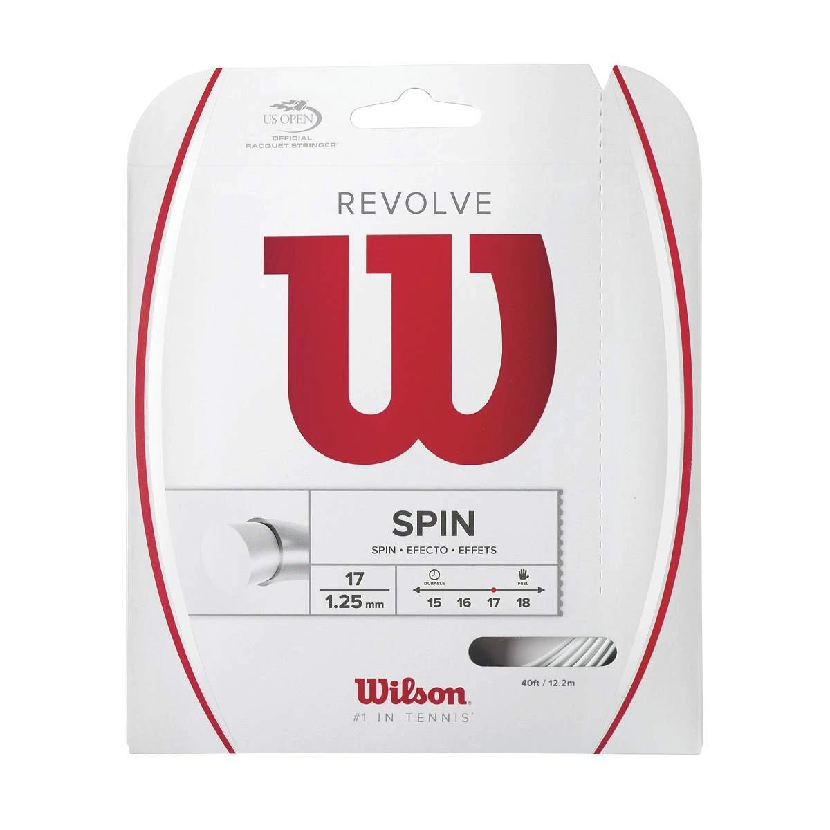 Besaitung Mit Tennissaite Wilson Revolve (Spin+Haltbarkeit) Weiss 3 Besaitung Mit Tennissaite Wilson Revolve (Spin+Haltbarkeit) Weiss