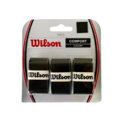 Wilson Overgrip Pro 0.6mm (Komfort/glatt/leicht Haftend) Schwarz 3er