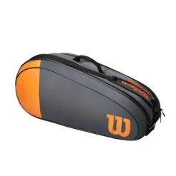 Wilson Tennis-Racketbag Team (Schlägertasche, 2 Hauptfächer) Grau/orange 6er -TENNISTOWN Verkäufe Wilson WR8009801 Team 6PK Bag201 1200x1200 1