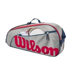 Wilson Tennis-Racketbag Kinder/Junior (Schlägertasche, 1 Hauptfach) 2023 Grau 3er -TENNISTOWN Verkäufe Wilson WR8023901 3PK Tasche204 1200x1200 1