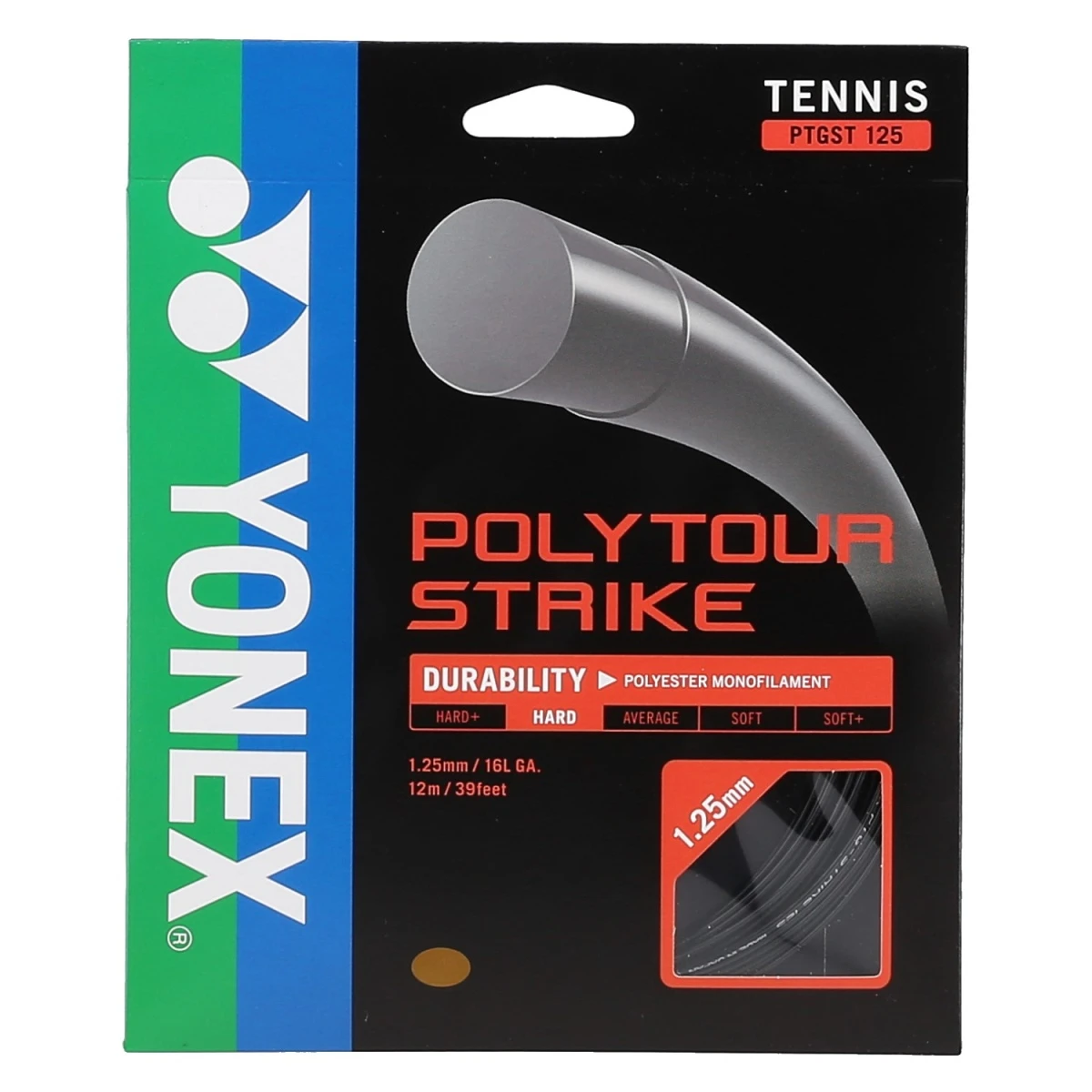 YONEX Besaitung Mit Tennissaite Poly Tour Strike (Haltbarkeit+Kontrolle) Schwarz 3 YONEX Besaitung Mit Tennissaite Poly Tour Strike (Haltbarkeit+Kontrolle) Schwarz