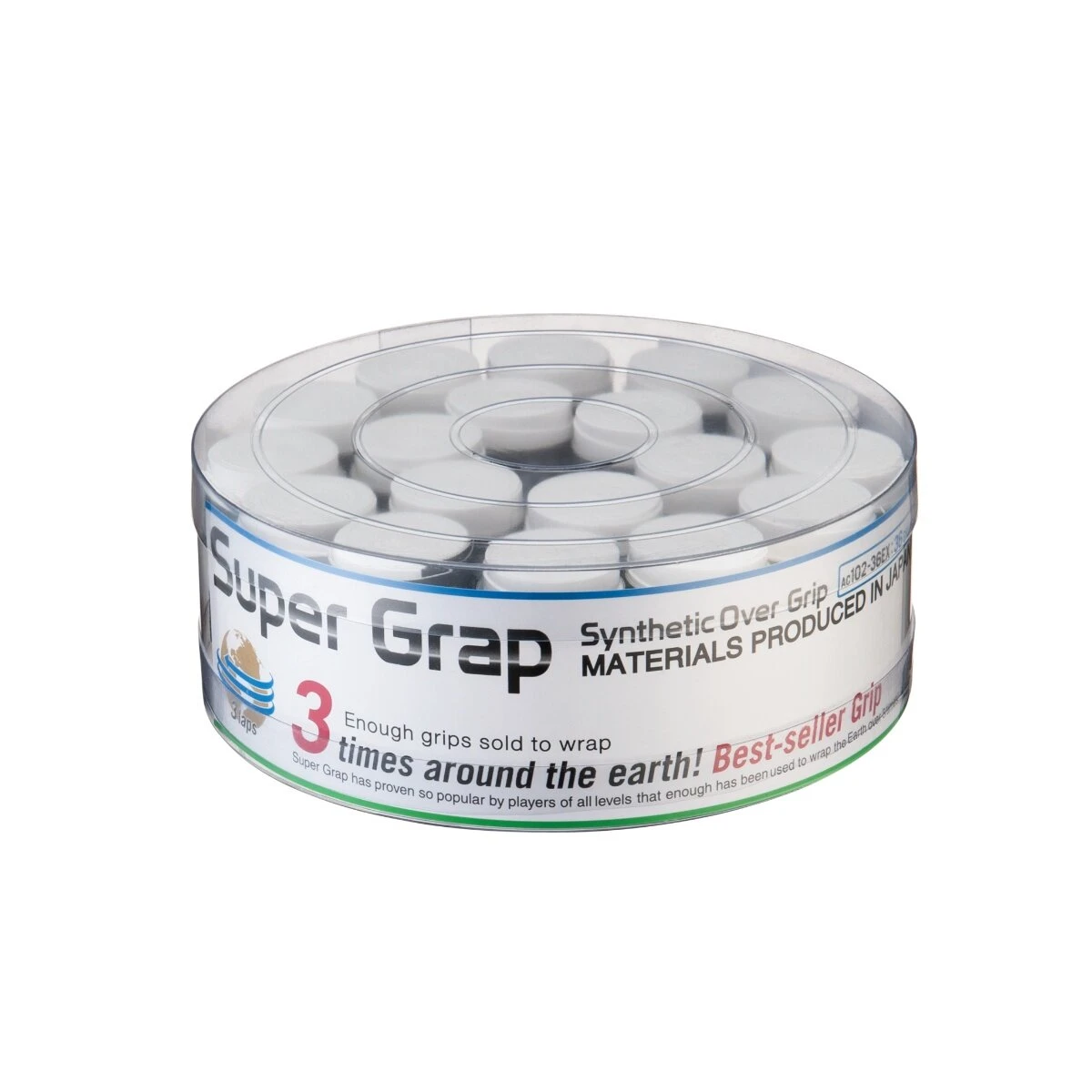 Yonex Overgrip Super Grap 0.6mm (Komfort/glatt/leicht Haftend) Weiss 36er Box 5 Yonex Overgrip Super Grap 0.6mm (Komfort/glatt/leicht Haftend) Weiss 36er Box – Bild 3