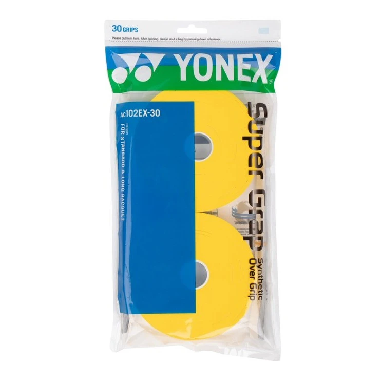 Yonex Overgrip Super Grap 0.6mm (Komfort/glatt/leicht Haftend) Gelb 30er Clip-Beutel 3 Yonex Overgrip Super Grap 0.6mm (Komfort/glatt/leicht Haftend) Gelb 30er Clip-Beutel
