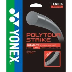 YONEX Besaitung Mit Tennissaite Poly Tour Strike (Haltbarkeit+Kontrolle) Grau