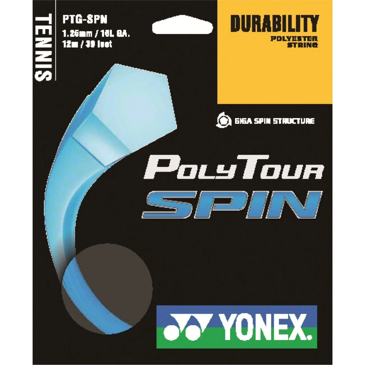 Besaitung Mit Tennissaite Yonex Poly Tour Spin (Haltbarkeit+Spin) Hellblau 3 Besaitung Mit Tennissaite Yonex Poly Tour Spin (Haltbarkeit+Spin) Hellblau