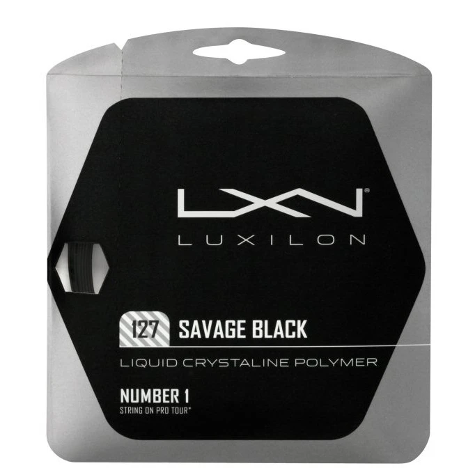 Besaitung Mit Tennissaite Luxilon Savage 1.27 (Haltbarkeit+Spin) Schwarz 3 Besaitung Mit Tennissaite Luxilon Savage 1.27 (Haltbarkeit+Spin) Schwarz